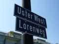 Strassenschild Uster West - Lorenweg Strassenschild Uster West - Lorenweg
